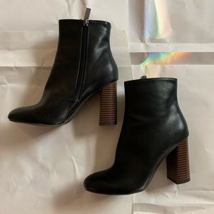 NWOT Black Faux Leather Booties